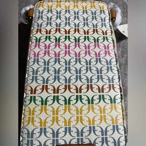 Fossil neutral multi colored crossbody Sofia phone bag - Picture 3 of 12